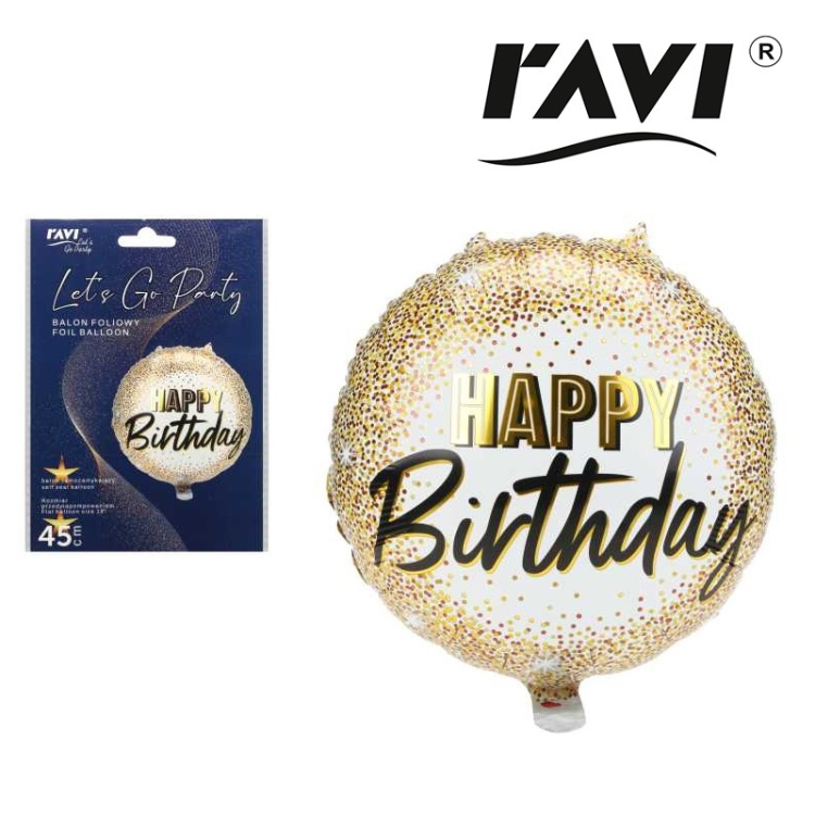 Let's Go Party balon foliowy HAPPY BIRTHDAY RAVI